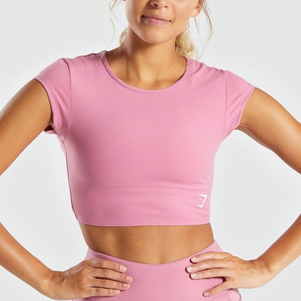 Gymshark dreamy cap sleeve crop top - dusky pink